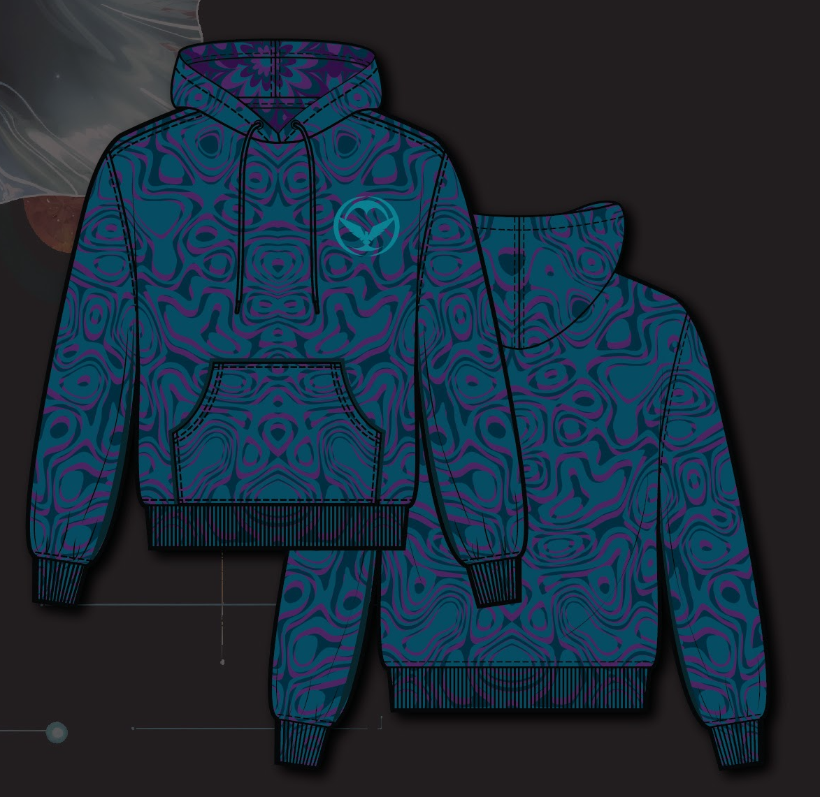 Glass Orchid Fleece Hoodie