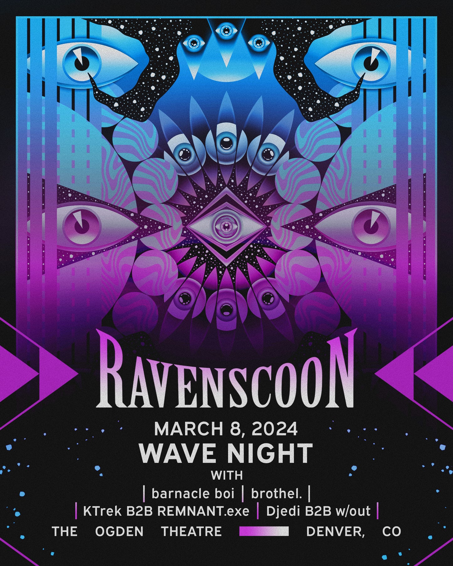 Wave Night Holographic Poster