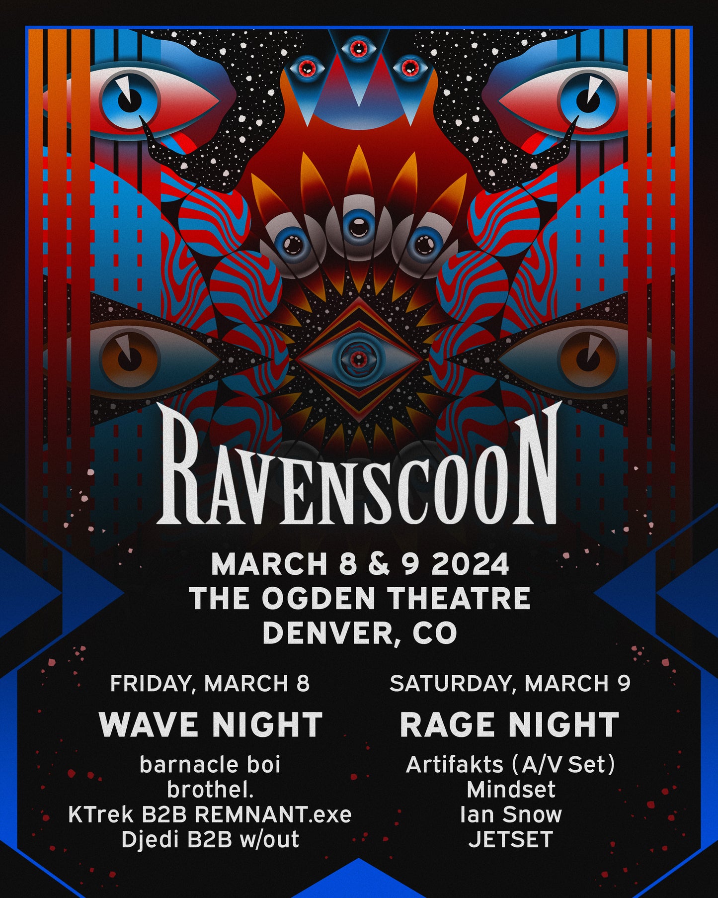 Wave & Rage Night Holographic Poster