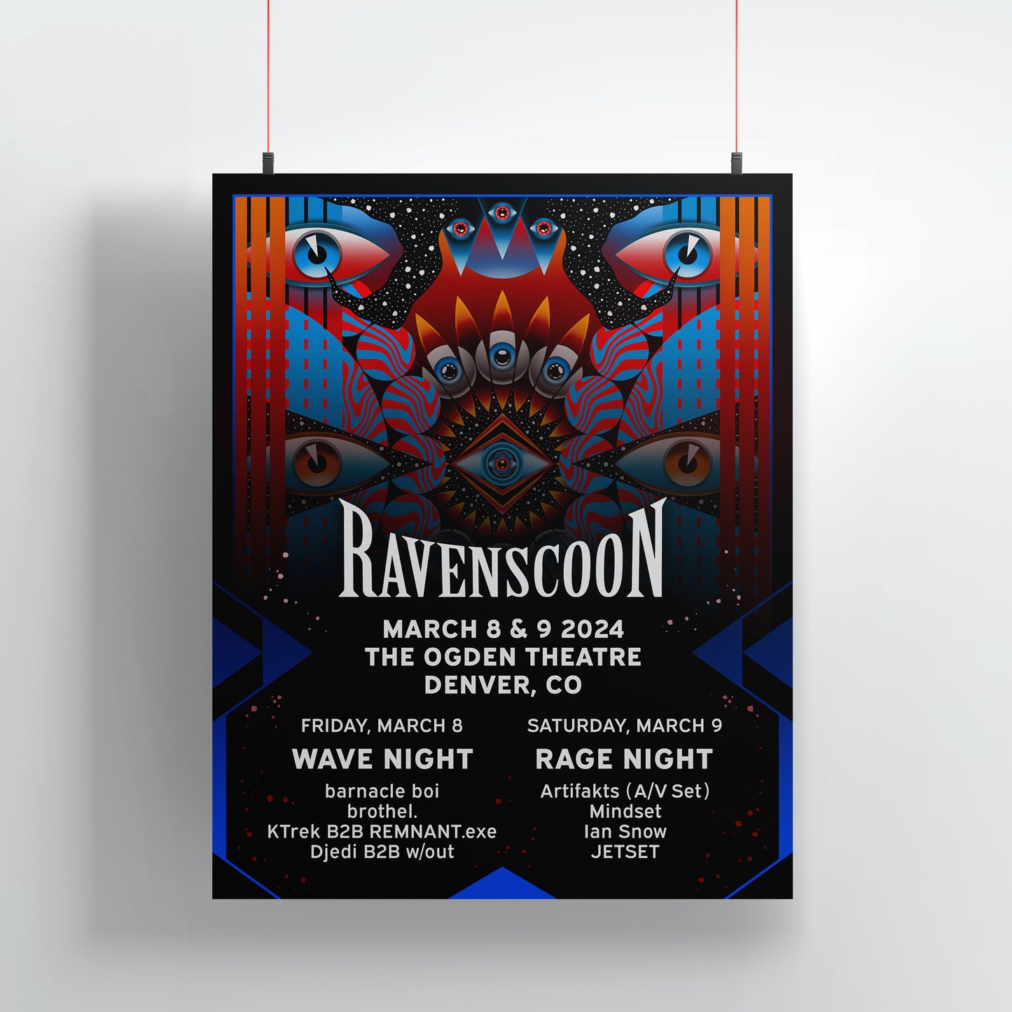 Wave & Rage Night Holographic Poster